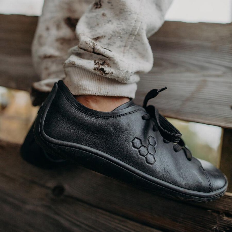Kids' Vivobarefoot Addis School Juniors Shoes Black | NZ380WH