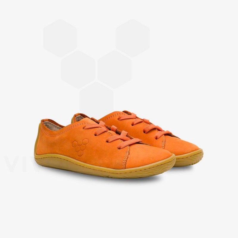 Kids' Vivobarefoot Addis Shoes Orange | NZ417LQ
