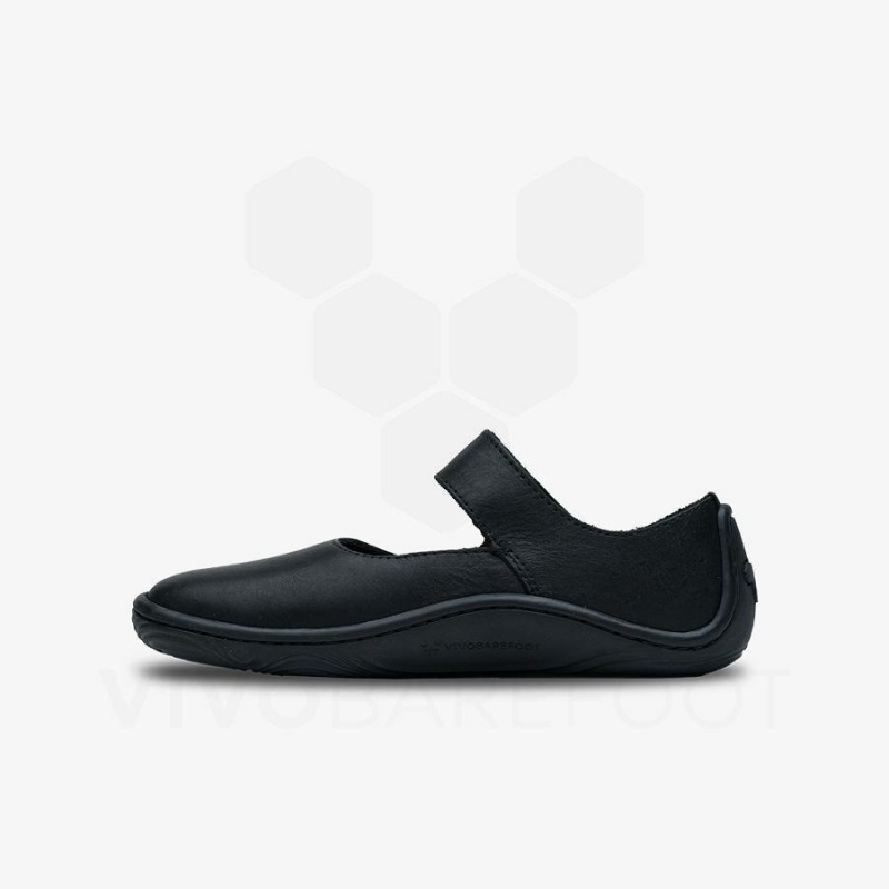 Kids' Vivobarefoot Addis Wyn Juniors Shoes Obsidian | NZ382UK