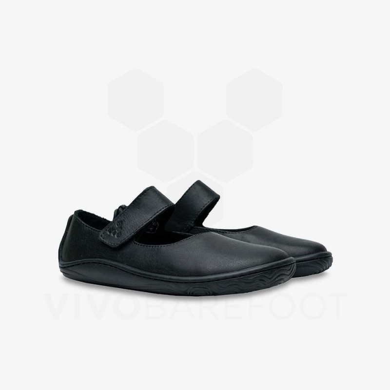 Kids' Vivobarefoot Addis Wyn Juniors Shoes Obsidian | NZ382UK