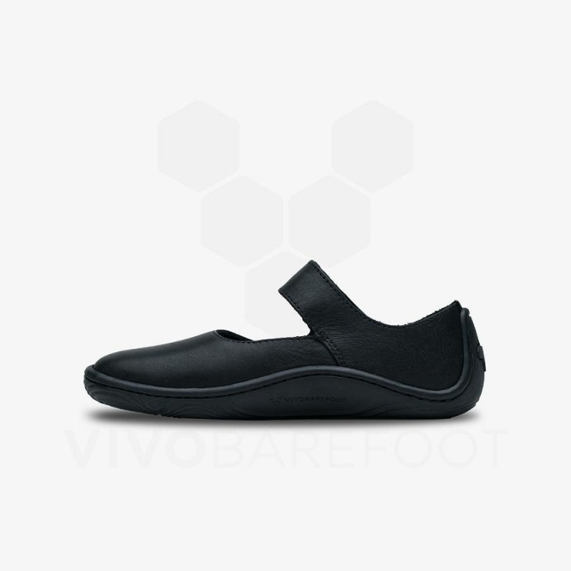 Kids' Vivobarefoot Addis Wyn Shoes Black | NZ381VJ