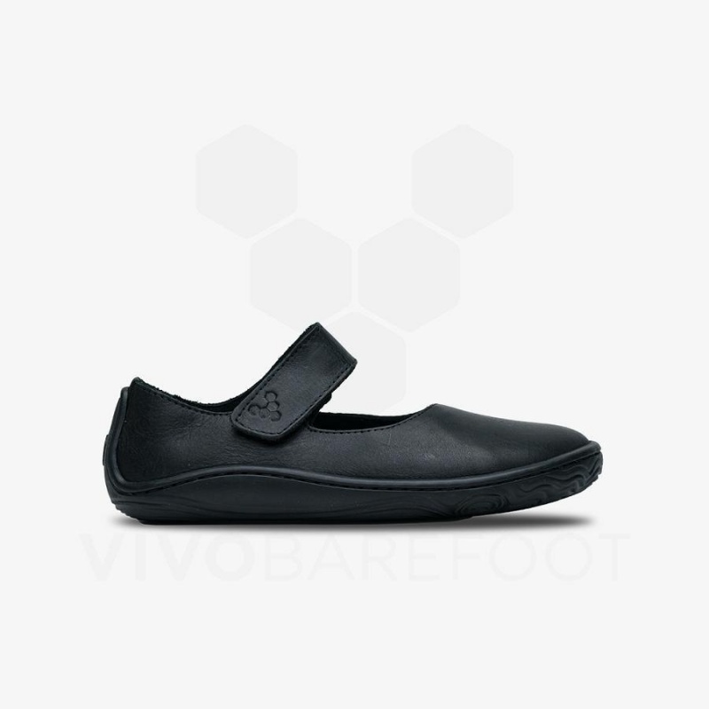 Kids' Vivobarefoot Addis Wyn Shoes Black | NZ381VJ