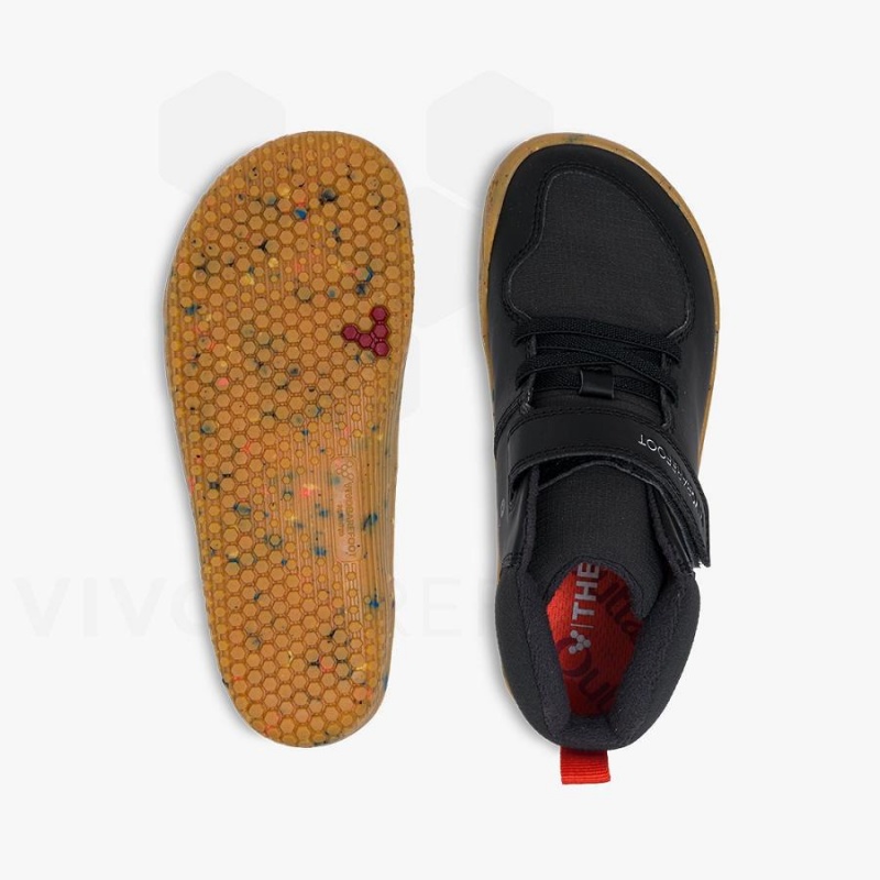Kids' Vivobarefoot Primus Ludo Hi Juniors Shoes Obsidian | NZ412QC
