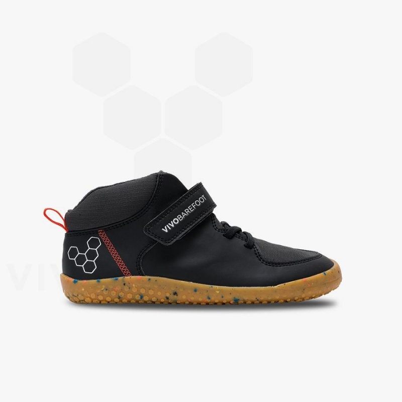 Kids' Vivobarefoot Primus Ludo Hi Juniors Shoes Obsidian | NZ412QC