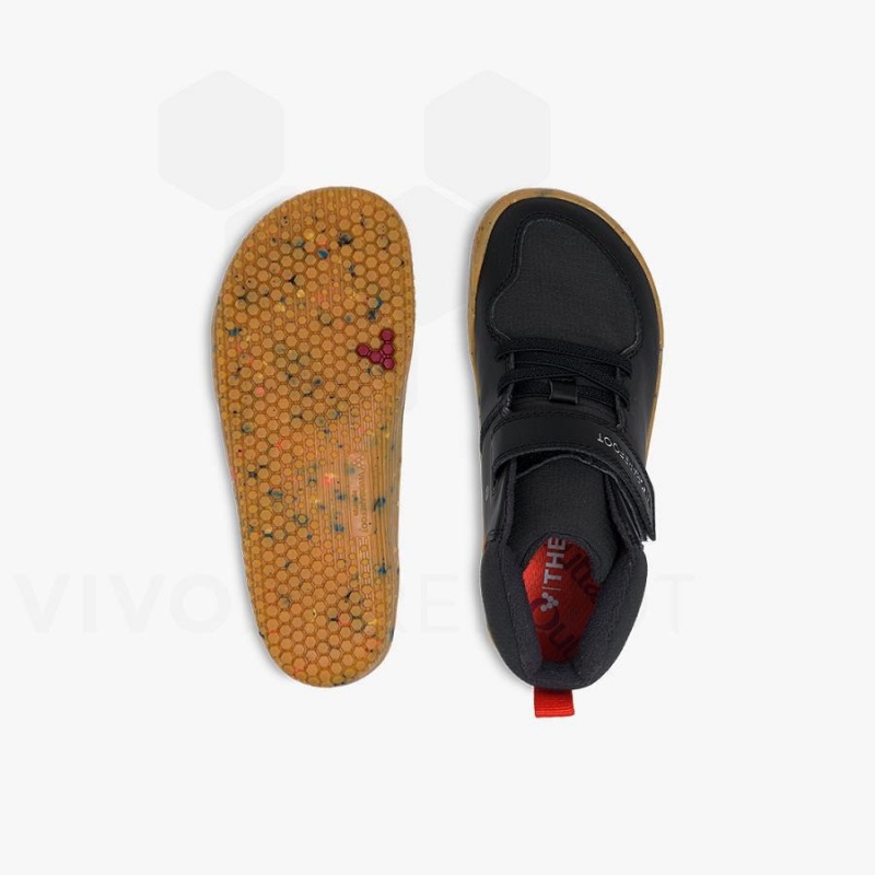 Kids' Vivobarefoot Primus Ludo Hi Preschool Shoes Obsidian | NZ408UK