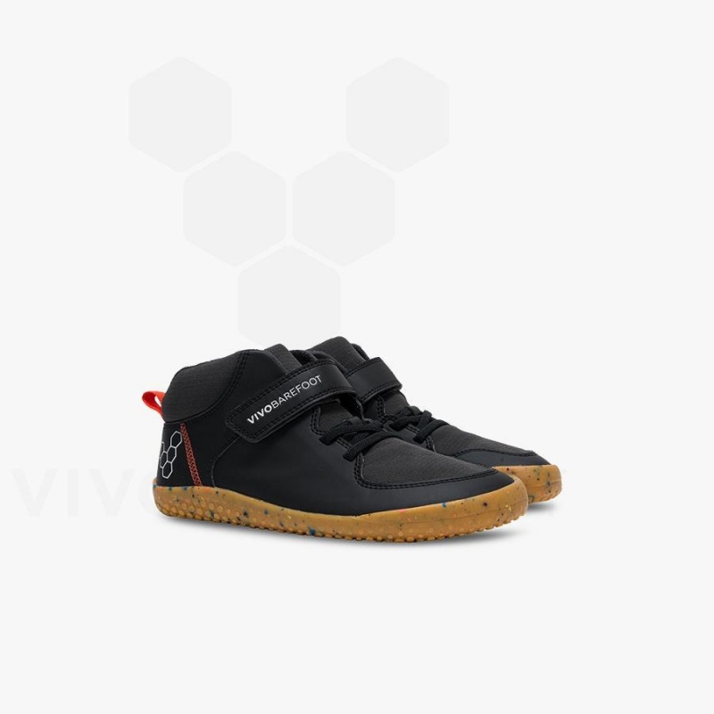 Kids' Vivobarefoot Primus Ludo Hi Preschool Shoes Obsidian | NZ408UK