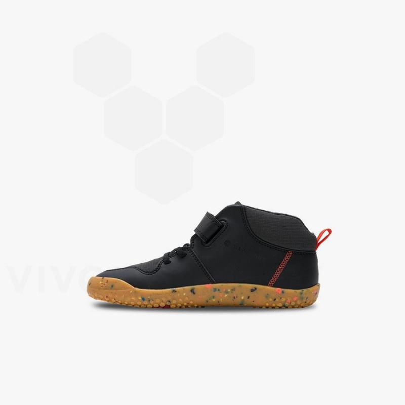 Kids' Vivobarefoot Primus Ludo Hi Preschool Shoes Obsidian | NZ408UK