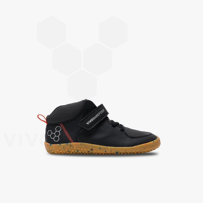 Kids' Vivobarefoot Primus Ludo Hi Preschool Shoes Obsidian | NZ408UK