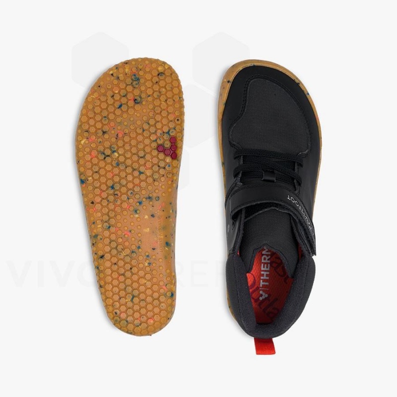 Kids' Vivobarefoot Primus Ludo Hi Shoes Obsidian | NZ410SZ