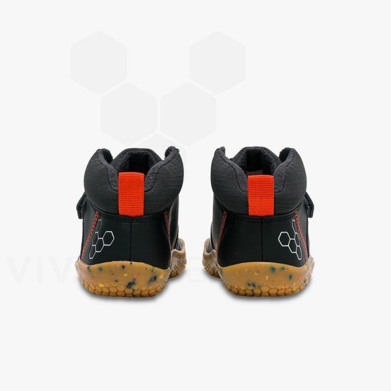 Kids' Vivobarefoot Primus Ludo Hi Shoes Obsidian | NZ410SZ