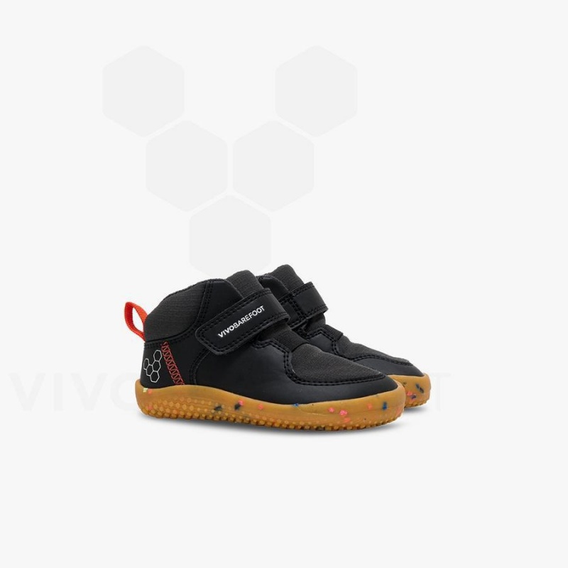 Kids' Vivobarefoot Primus Ludo Hi Toddlers Shoes Obsidian | NZ406WH