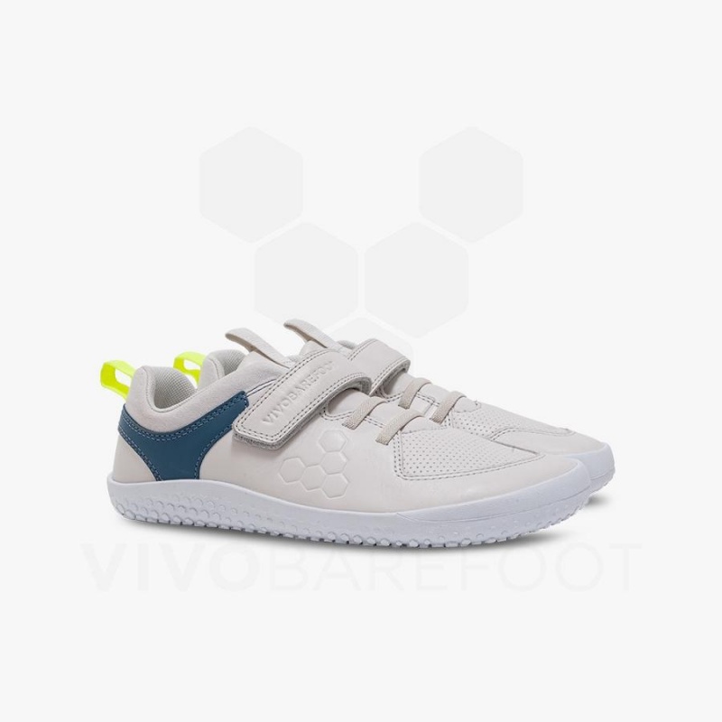 Kids' Vivobarefoot Primus Ludo Juniors Shoes White | NZ360QC