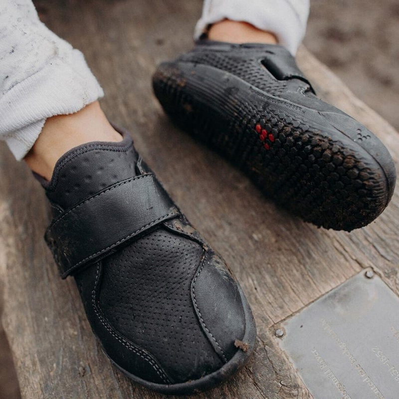 Kids' Vivobarefoot Primus School II Shoes Obsidian | NZ418KW