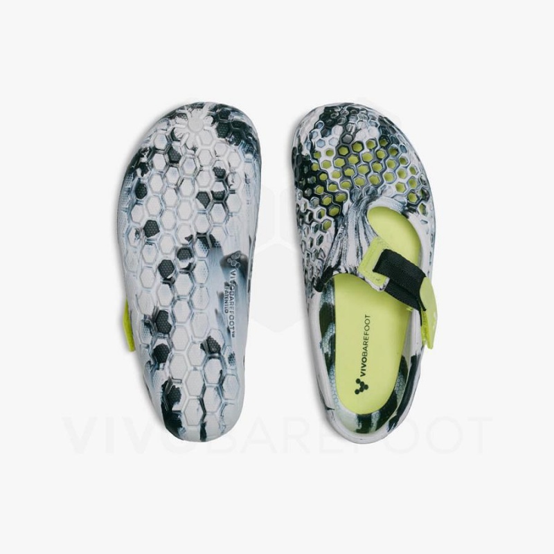 Kids' Vivobarefoot Ultra Bloom Sandals Obsidian / White | NZ434UK