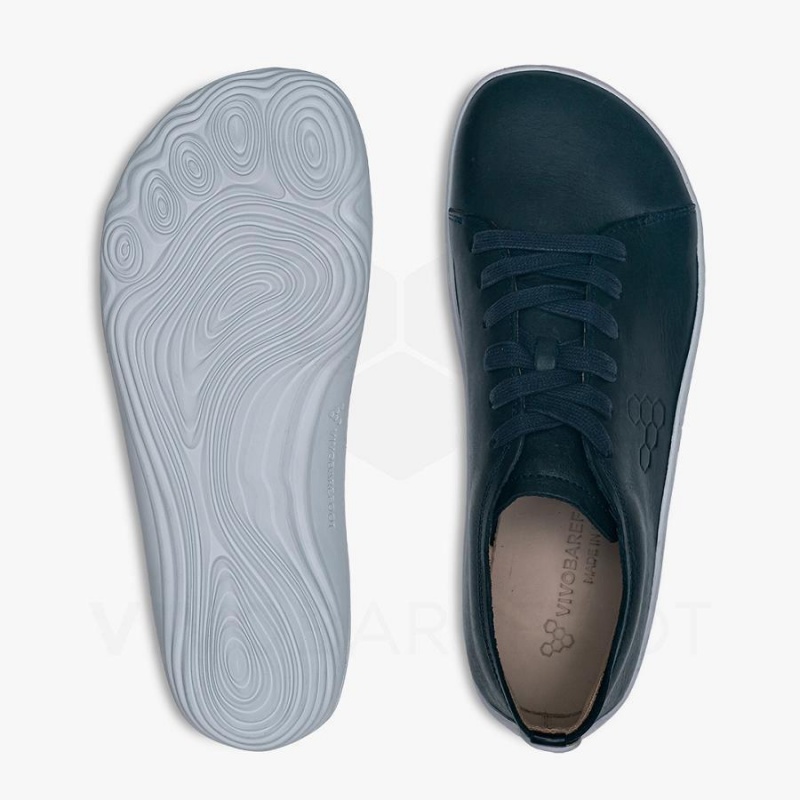 Men's Vivobarefoot Addis Lifestyle Shoes Navy | NZ126QC