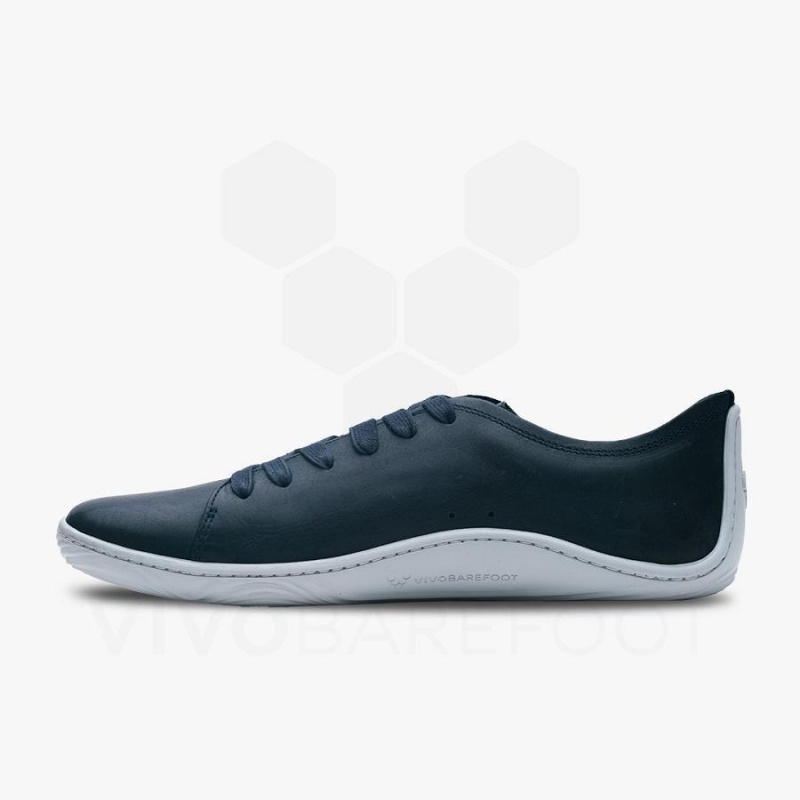 Men's Vivobarefoot Addis Lifestyle Shoes Navy | NZ126QC
