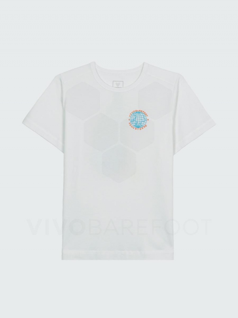 Men's Vivobarefoot Finisterre Sport T Shirts White | NZ155NN