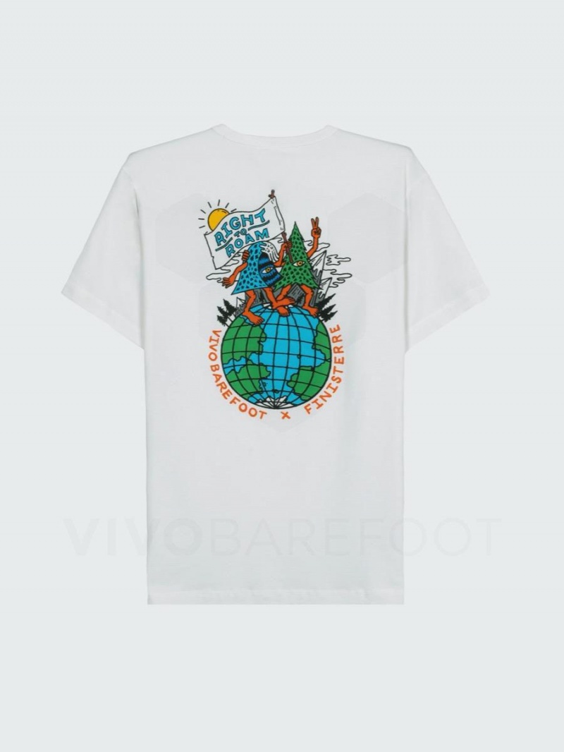 Men's Vivobarefoot Finisterre T Shirts White | NZ154OB