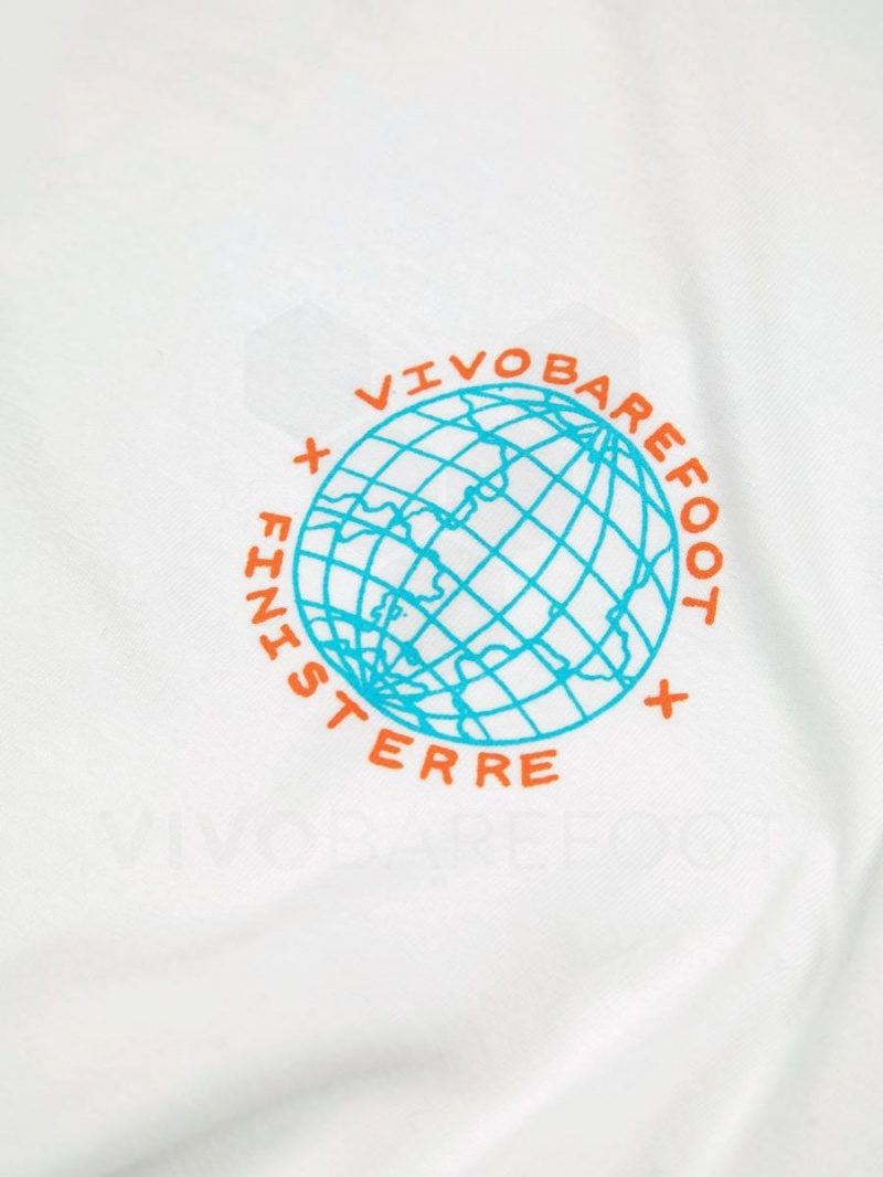Men's Vivobarefoot Finisterre T Shirts White | NZ154OB