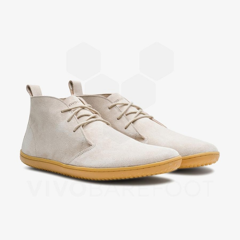 Men's Vivobarefoot Gobi III Suede Lifestyle Shoes Beige | NZ141BA