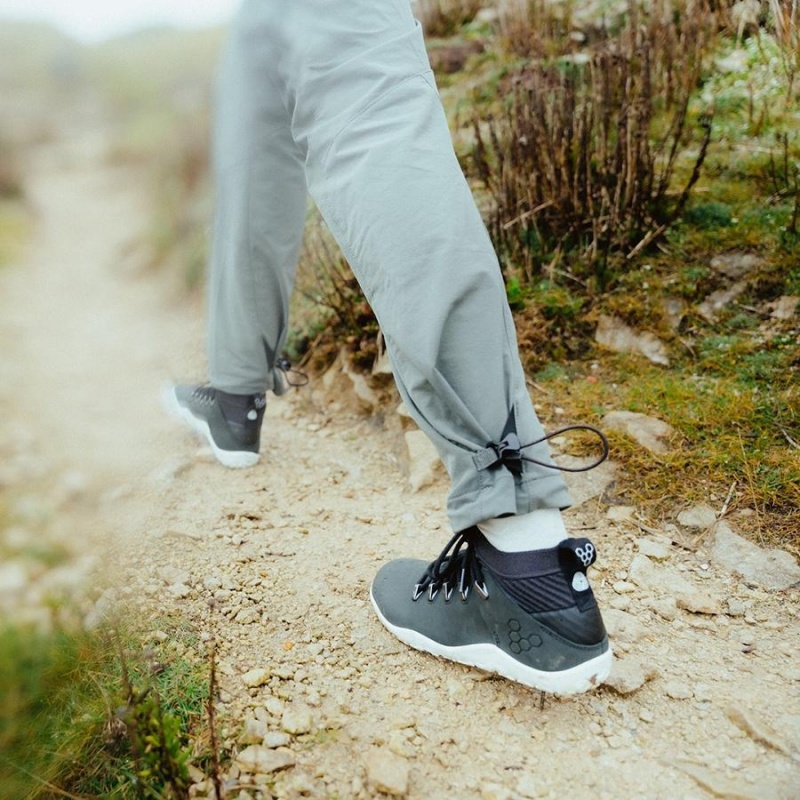 Men's Vivobarefoot Magna FG Hiking Shoes Obsidian / White | NZ020SZ