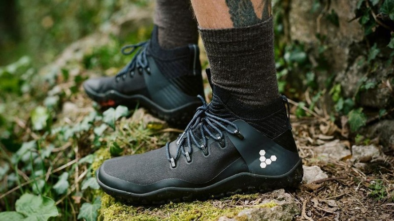 Men's Vivobarefoot Magna Trail II FG Trail Running Shoes Obsidian | NZ082IR