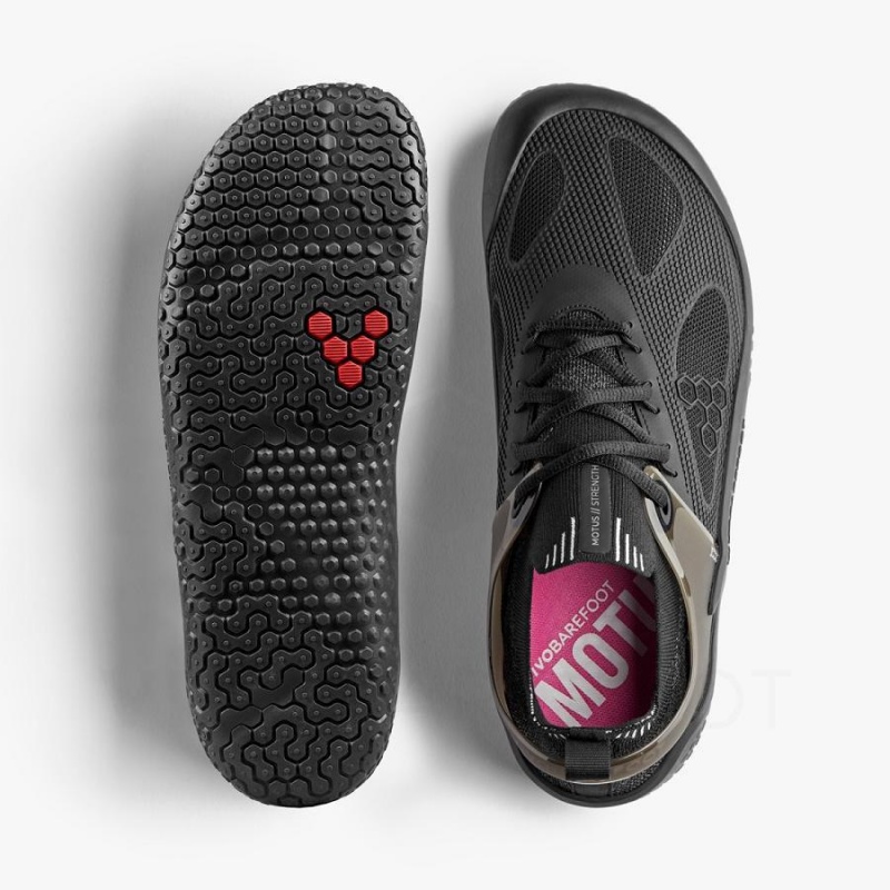 Men's Vivobarefoot Motus Strength Training Shoes Obsidian | NZ084GY