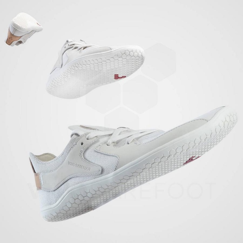 Men's Vivobarefoot Primus Asana Lifestyle Shoes White | NZ132KW