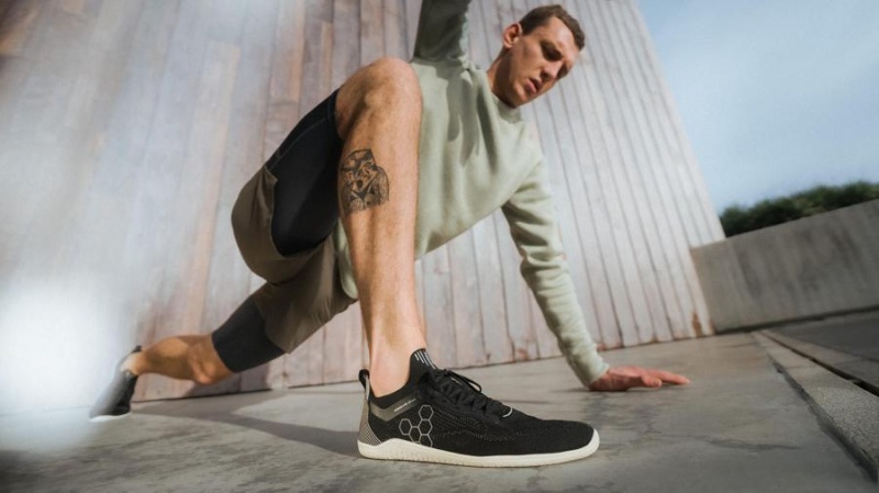 Men's Vivobarefoot Primus Lite Knit Road Running Shoes Obsidian | NZ050OB