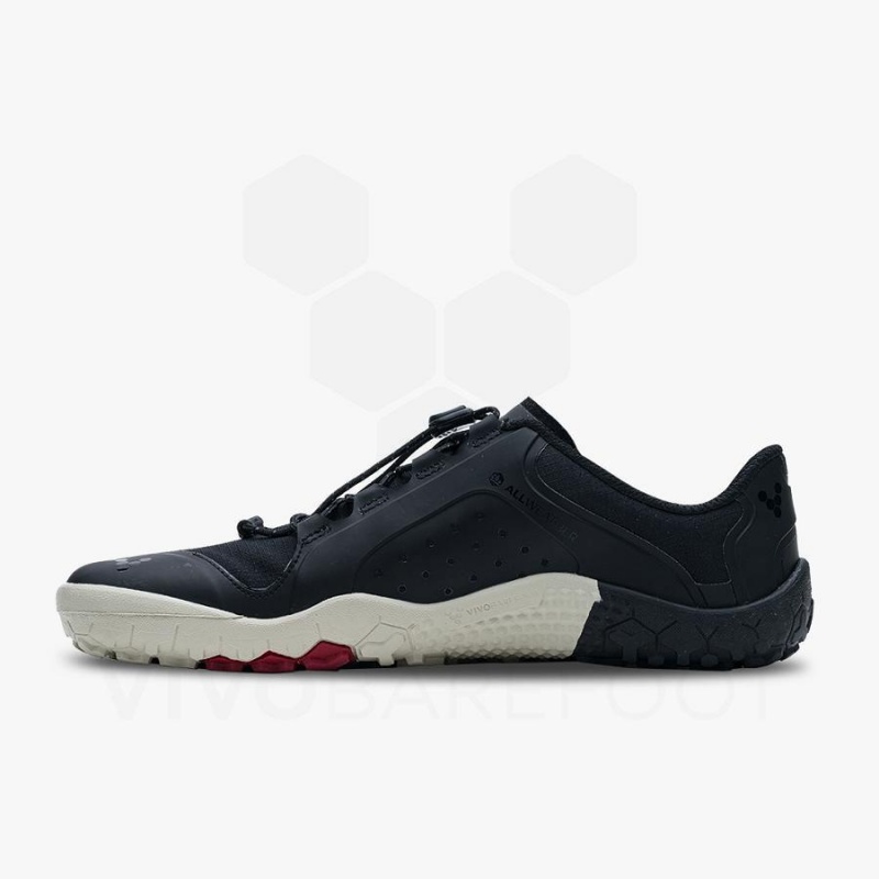 Men's Vivobarefoot Primus Trail III All Weather FG Trail Running Shoes Obsidian | NZ065ZD