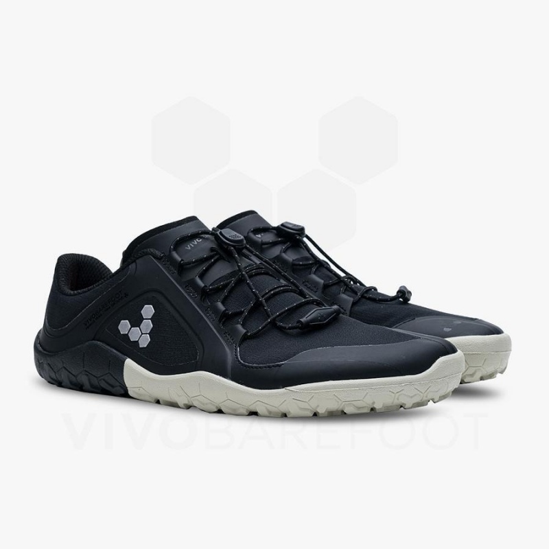 Men's Vivobarefoot Primus Trail III All Weather FG Trail Running Shoes Obsidian | NZ065ZD