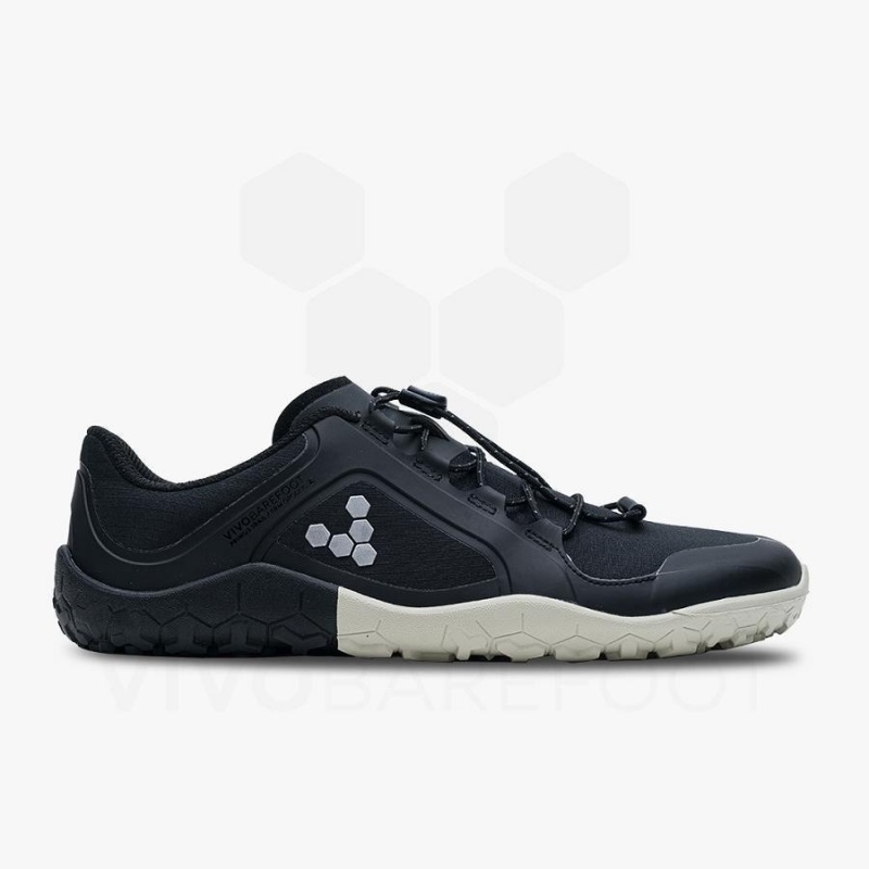 Men's Vivobarefoot Primus Trail III All Weather FG Trail Running Shoes Obsidian | NZ065ZD
