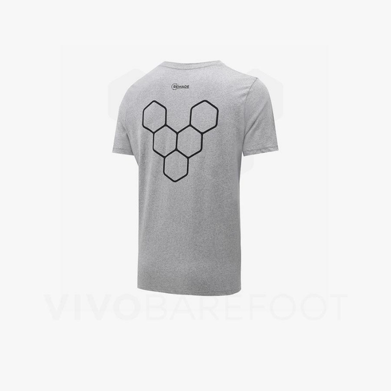 Men's Vivobarefoot Rapanui Naturally Coloured T-shirt T Shirts Grey | NZ161HT