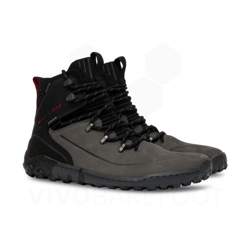 Men's Vivobarefoot Tracker Decon FG2 JJF Hiking Shoes Obsidian / Dark Grey | NZ022QC