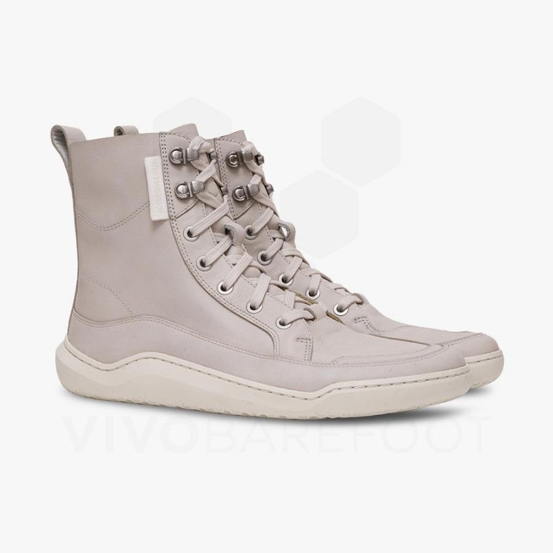 Women's Vivobarefoot Gobi Boot Lifestyle Shoes Beige | NZ283PV