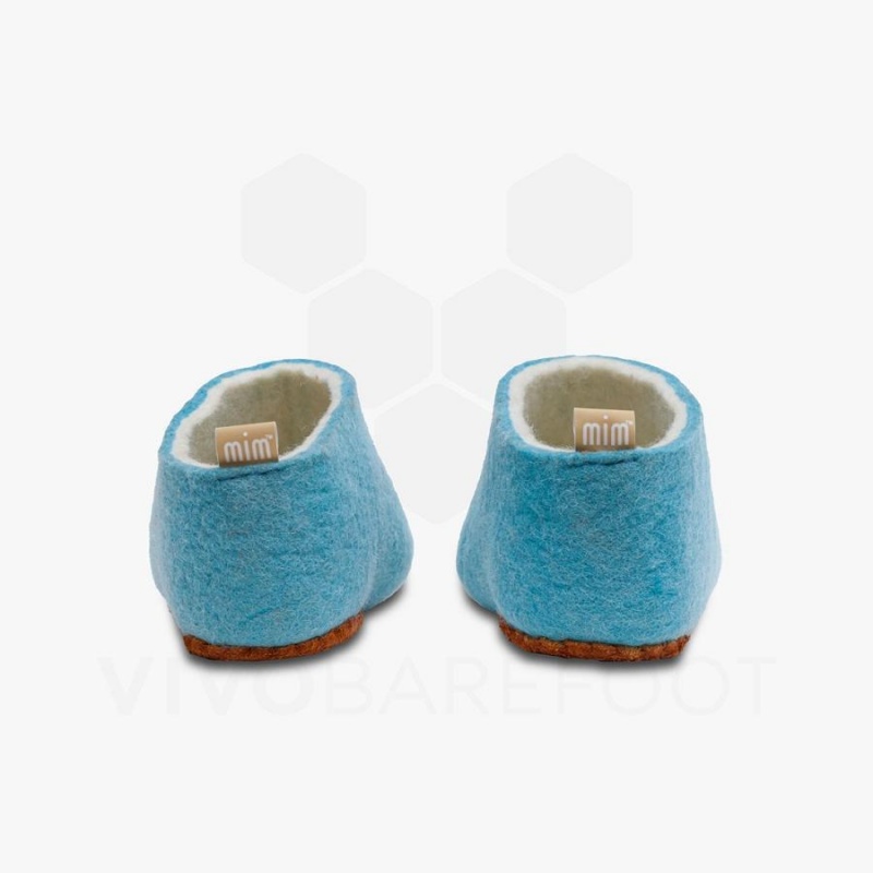 Women's Vivobarefoot MIM Felt Slippers Light Turquoise | NZ340KW