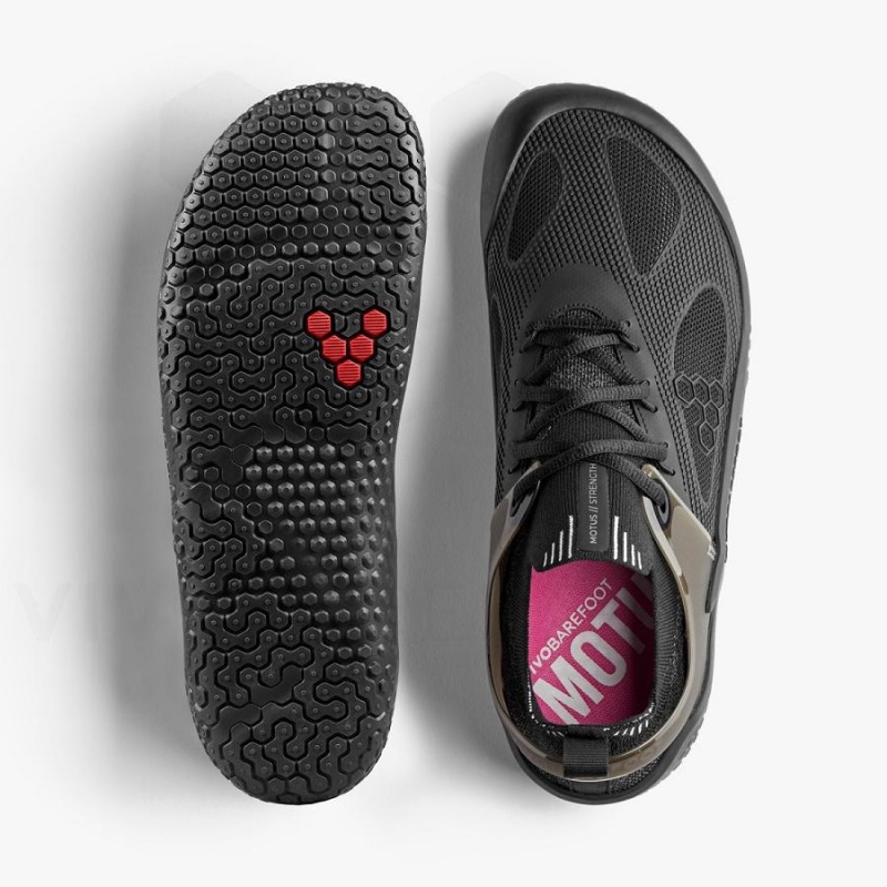 Women's Vivobarefoot Motus Strength Training Shoes Obsidian | NZ253TL