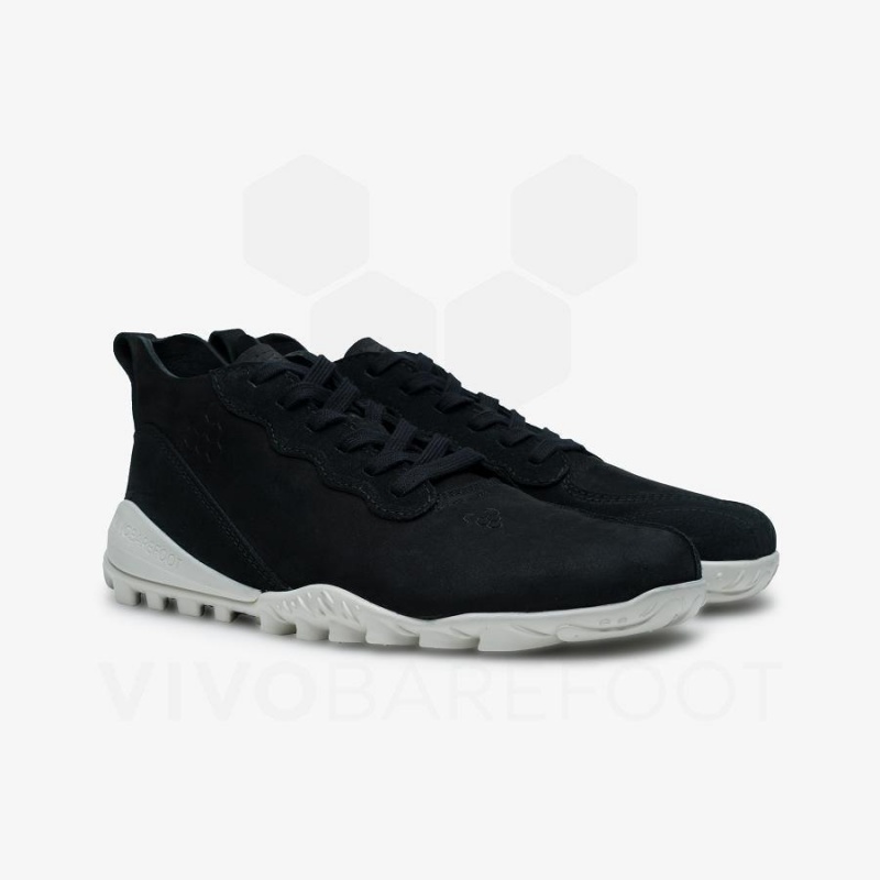 Women's Vivobarefoot Novus Mid Hiking Shoes Obsidian | NZ209LQ