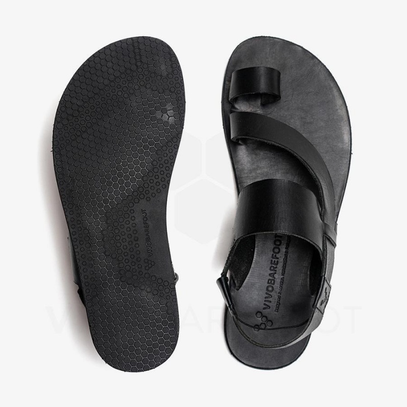 Women's Vivobarefoot Opanka Sandal Lifestyle Shoes Black | NZ306SZ