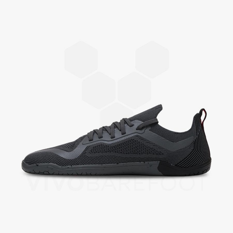 Women's Vivobarefoot PREORDER 'PRIMUS LITE KNIT JJF' Road Running Shoes Obsidian / Dark Grey | NZ229RX