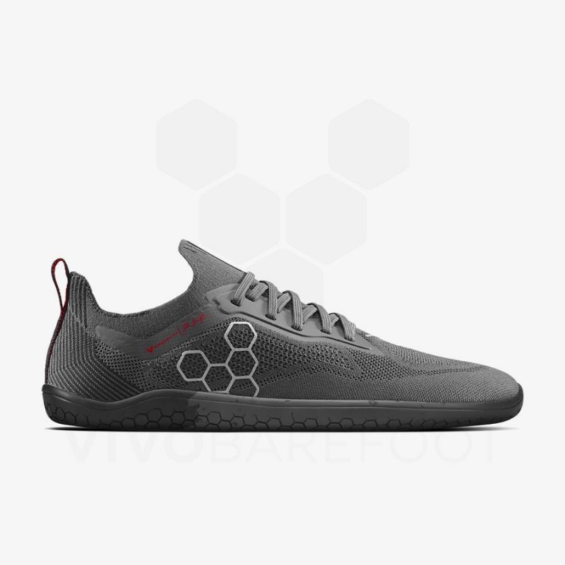 Women's Vivobarefoot PREORDER 'PRIMUS LITE KNIT JJF' Road Running Shoes Obsidian / Dark Grey | NZ229RX