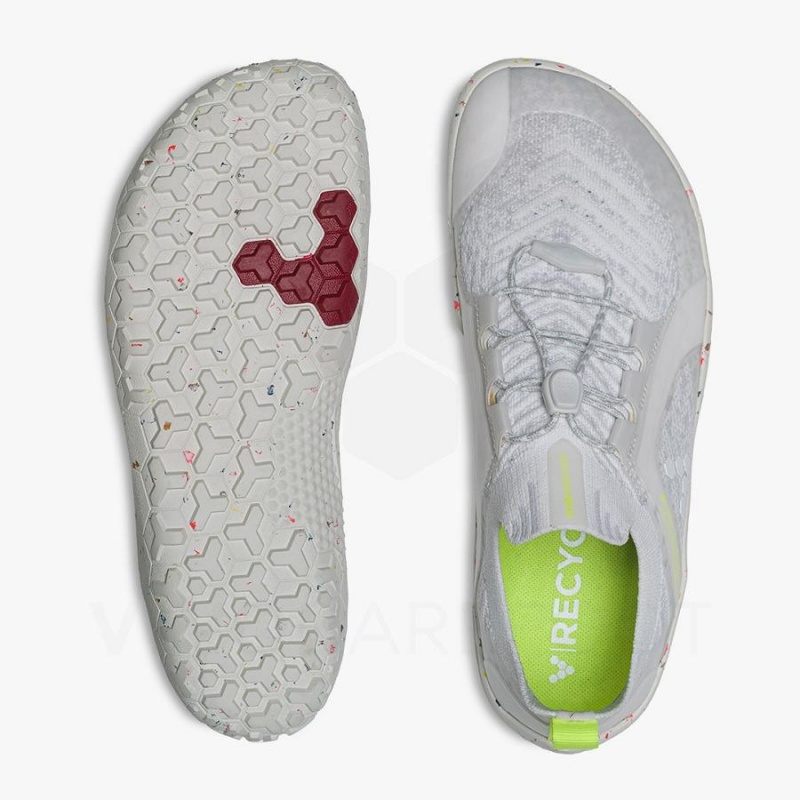 Women's Vivobarefoot Primus Trail Knit FG Trail Running Shoes White | NZ237JE