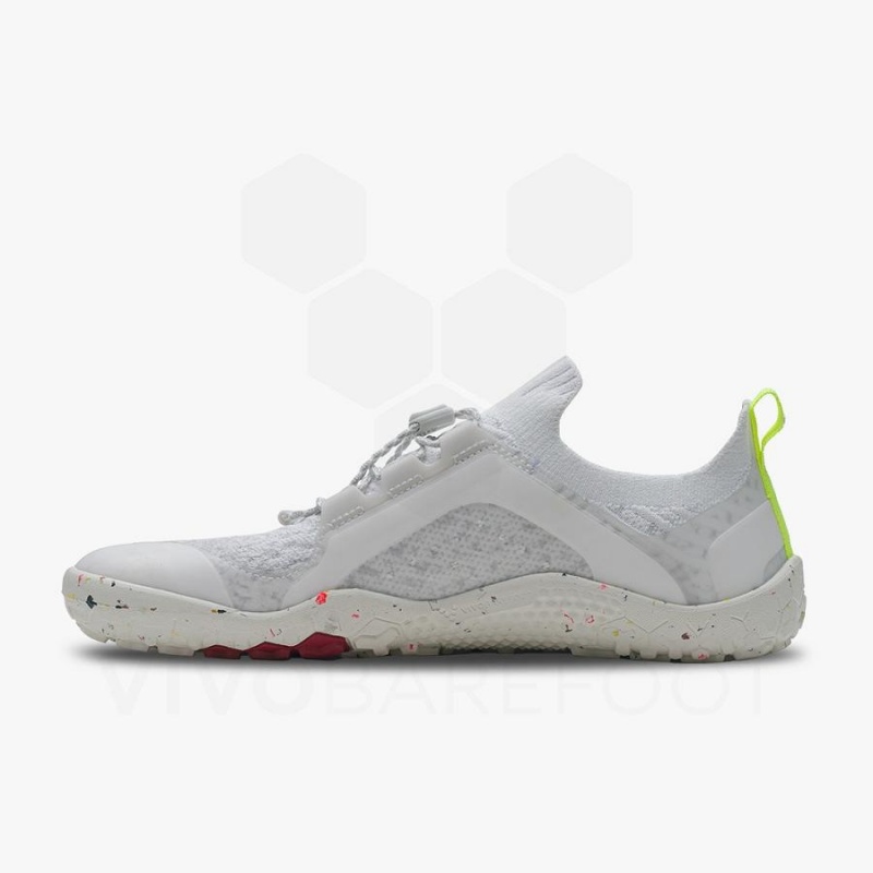 Women's Vivobarefoot Primus Trail Knit FG Trail Running Shoes White | NZ237JE