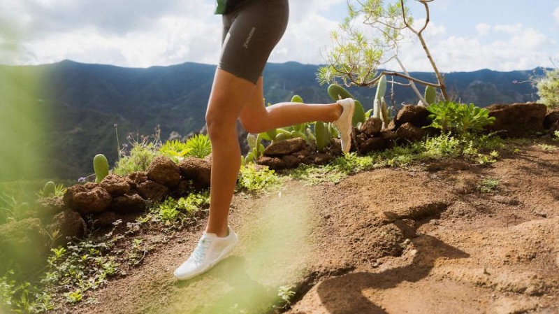 Women's Vivobarefoot Primus Trail Knit FG Trail Running Shoes White | NZ237JE
